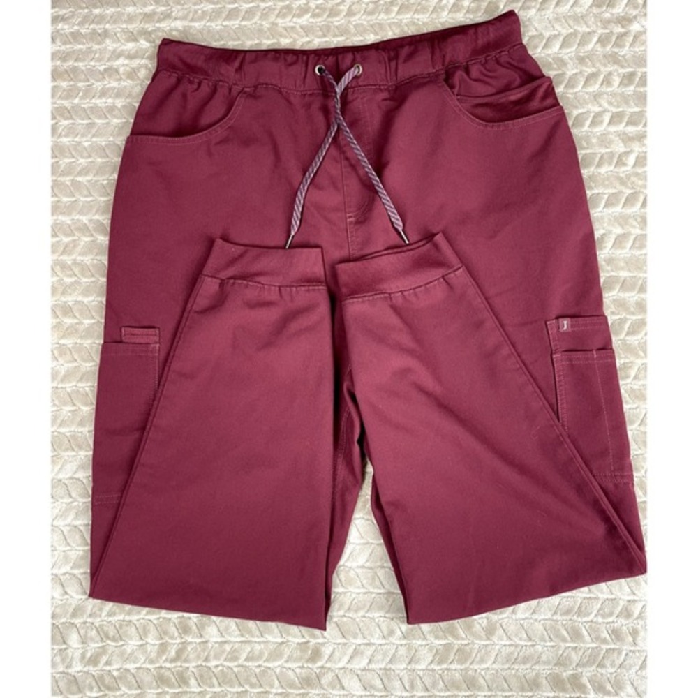 Jaanuu Jogger Scrub Pants Women XL Wine Burgundy J85014